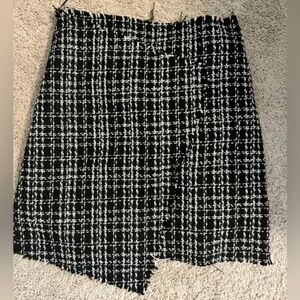 NWT By Egreis tweed black skirt sz L